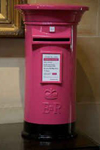 Hot pink and black wedding post box hire