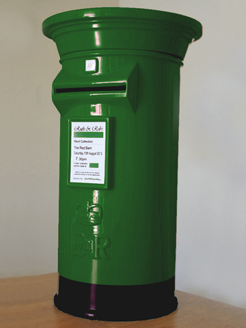 Emerald Green and Black Wedding Post Box Hire