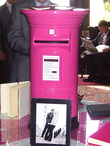 Hot Pink and Black Wedding Post Box Hire