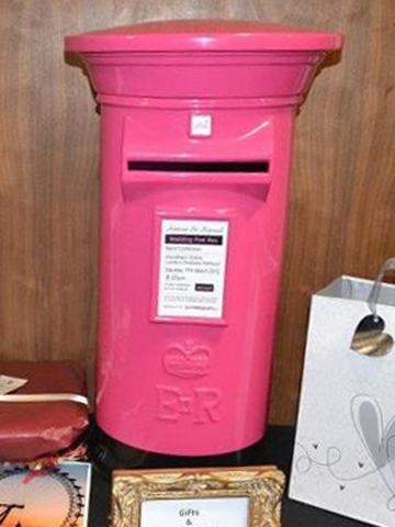 Hot Pink and Black Wedding Post Box Hire
