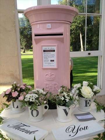 Pale Pink and Black Wedding Post Box Hire