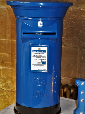 Royal Blue and Black Wedding Post Box Hire