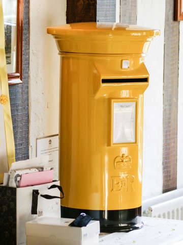 Yellow and Black Wedding Post Box Hire