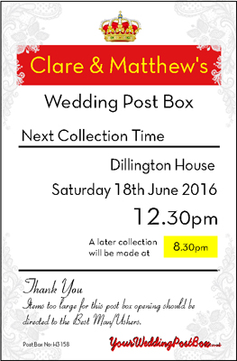 Wedding Post Box Hire Personalisation Panel